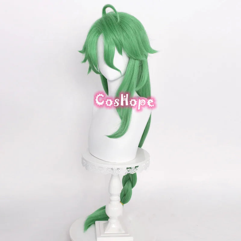 BaiZhu Cosplay Wig Unisex 100cm Long Green Wig Cosplay Anime Cosplay Wigs Heat Resistant Synthetic Wigs Halloween