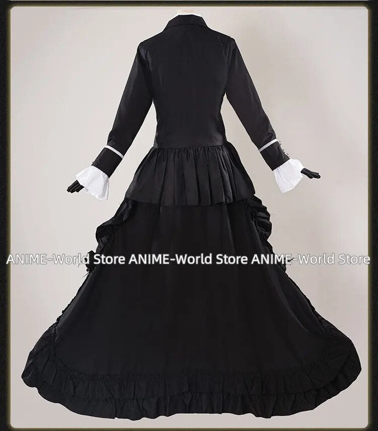 Anime Black Butler Ciel Phantomhive Funeral Cosplay Cotume Wig Ring Eye Mask Kuroshitsuji Halloween Costume Fancy Party Outfit