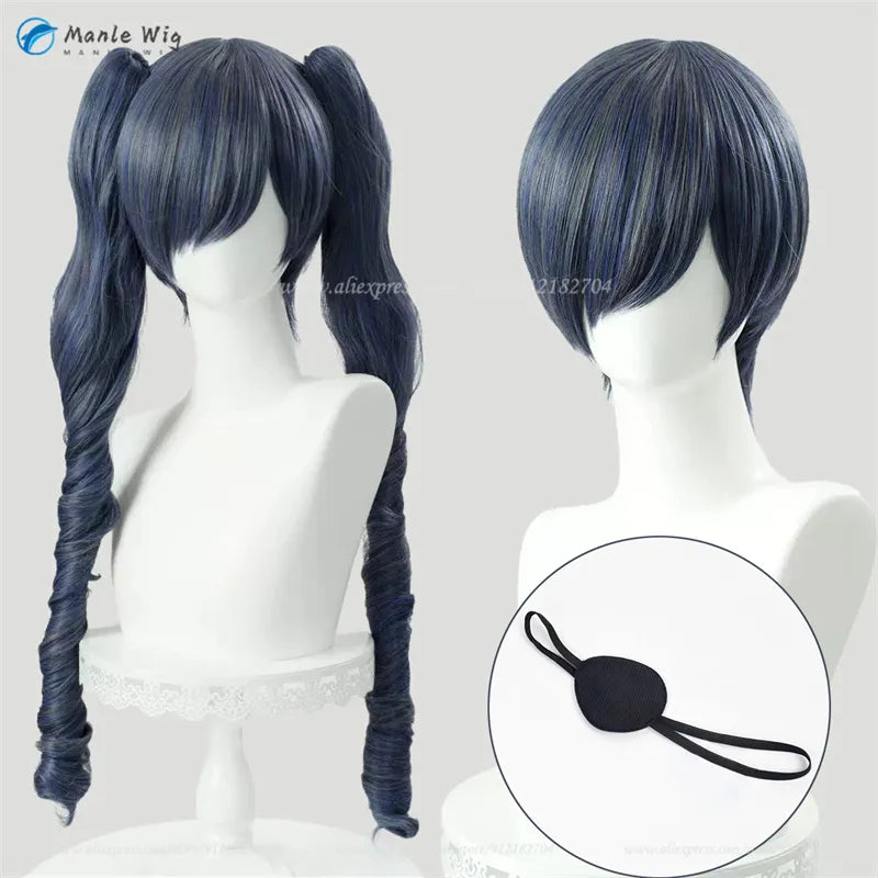 Anime Black Butler Cosplay Ciel Phantomhive Cosplay Wig Blue Grey Wig Heat Resistant Halloween Party Women Men Wigs + Wig Cap