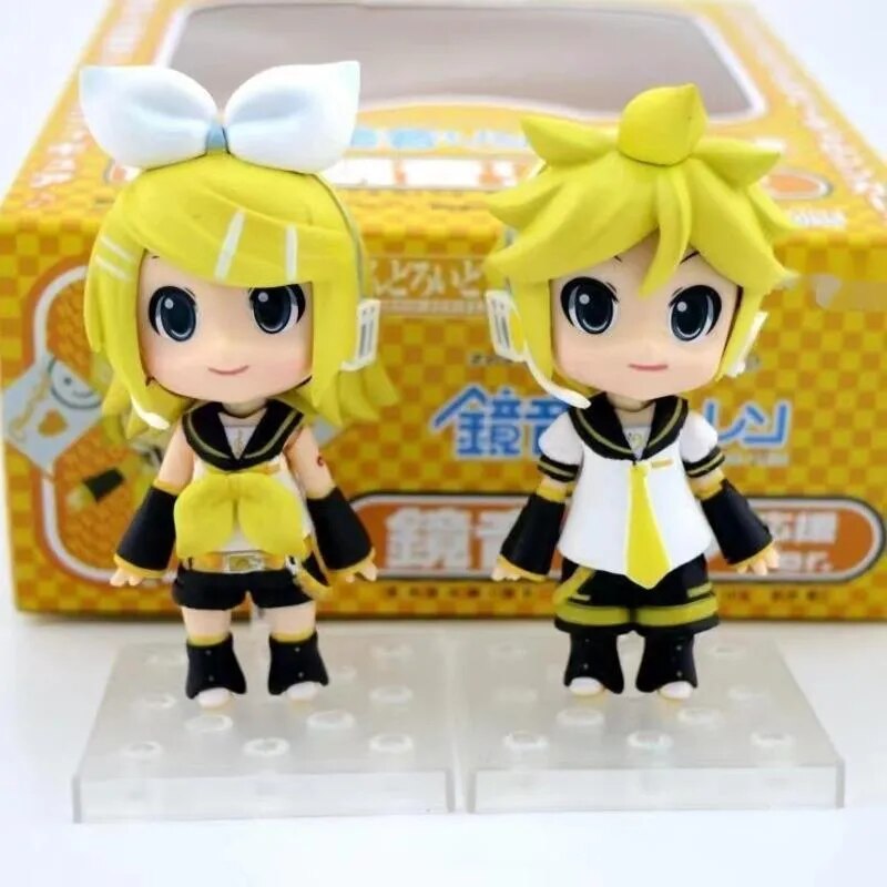 Figura de Anime Kawaii Hatsune Miku 189 # Kagamine Len Kagamine Rin cantante Virtual colección de figuras de acción modelo juguetes de muñecas regalos