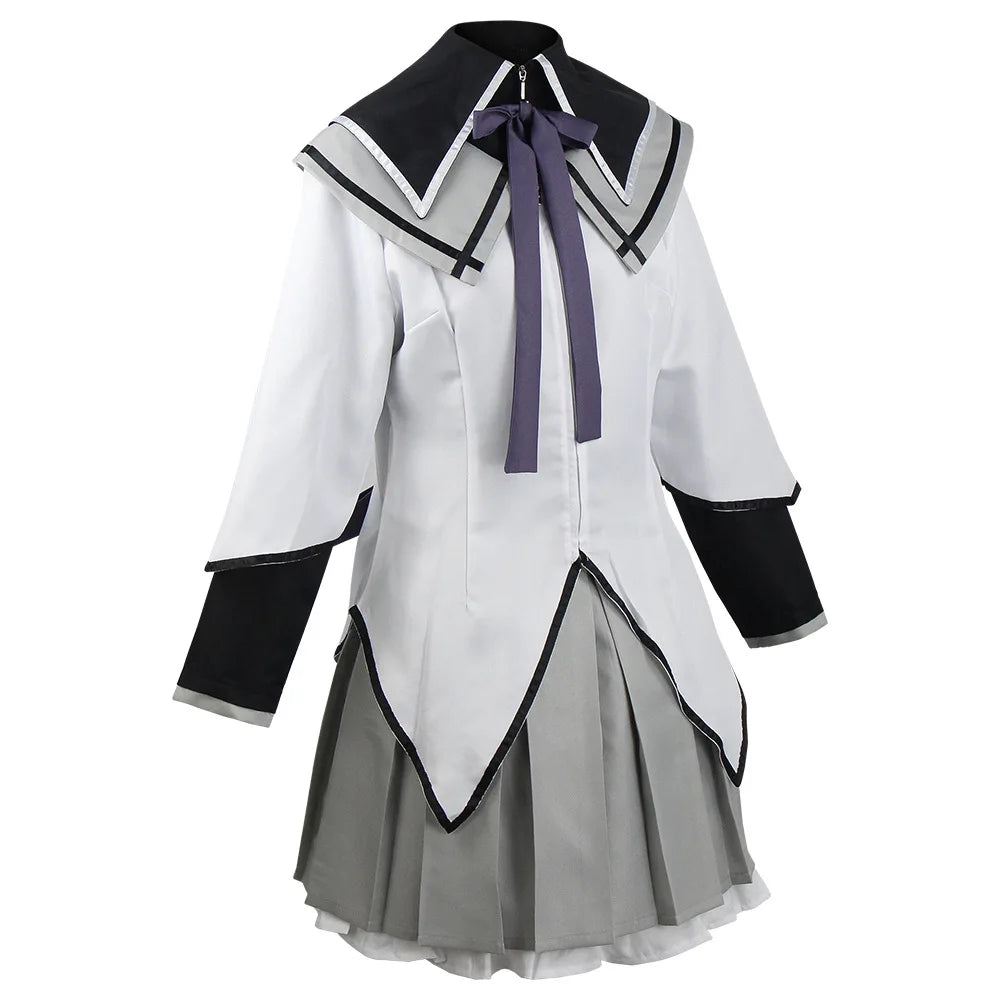 Akemi Homura Cosplay Anime Puella Magi Madoka Magica Cosplay Costume Magical Girl Battle Suit Full Set Dress Wig Party Uniform