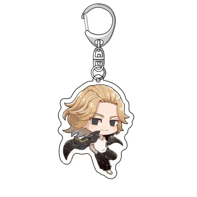 Tokyo Avengers Cosplay Anime Keychain Tokyo Revengers Q Version Manjiro Ken Takemichi Hinata Atsushi Chibi Key Chain Ring Props