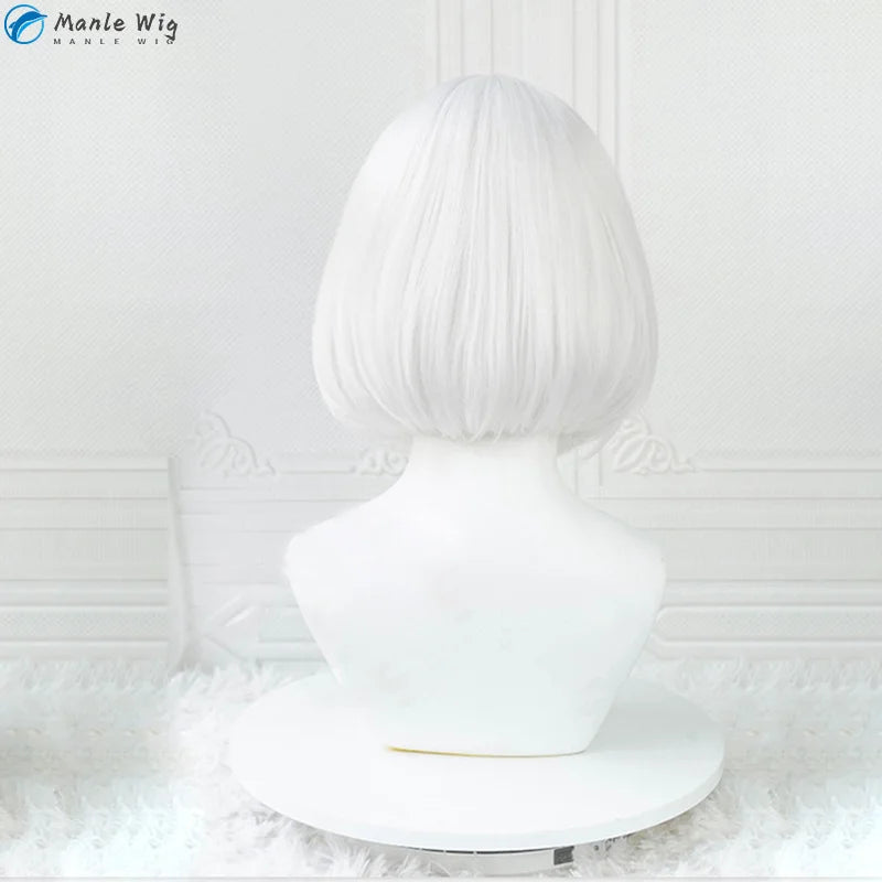 Game NieR:Automata 2B Wigs YoRHa No. 2 Type B Cosplay Wig 33cm Short Whirt BoBo Heat Resistant Halloween Wigs + Free Wig Cap