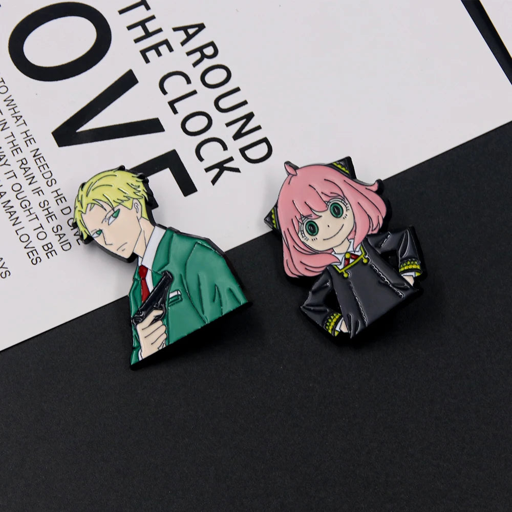 12 Styles Anime Spy X Family Enamel Pins Brooch Yor Forger Anya Loid Figure Badge Brooches Pendant Button Decor Toy Collection