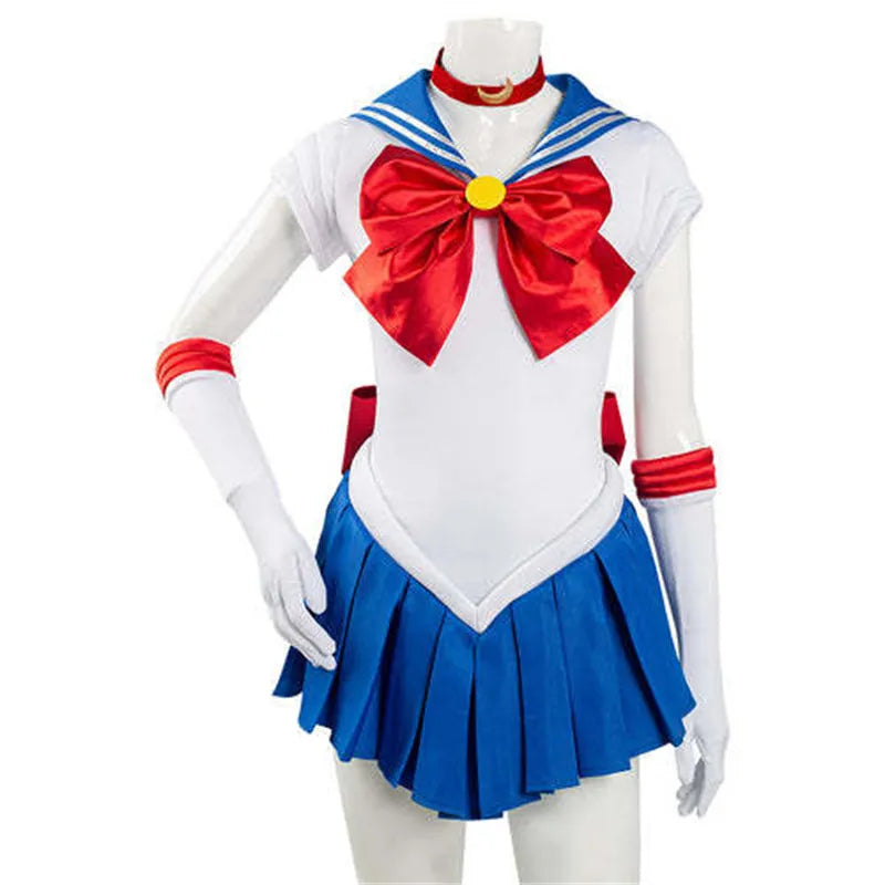 Disfraz de Cosplay de Sailor Moon de Anime Tsukino Usagi, uniforme, trajes, Cosplay para mujeres y niños, fiesta de carnaval de Halloween para niñas