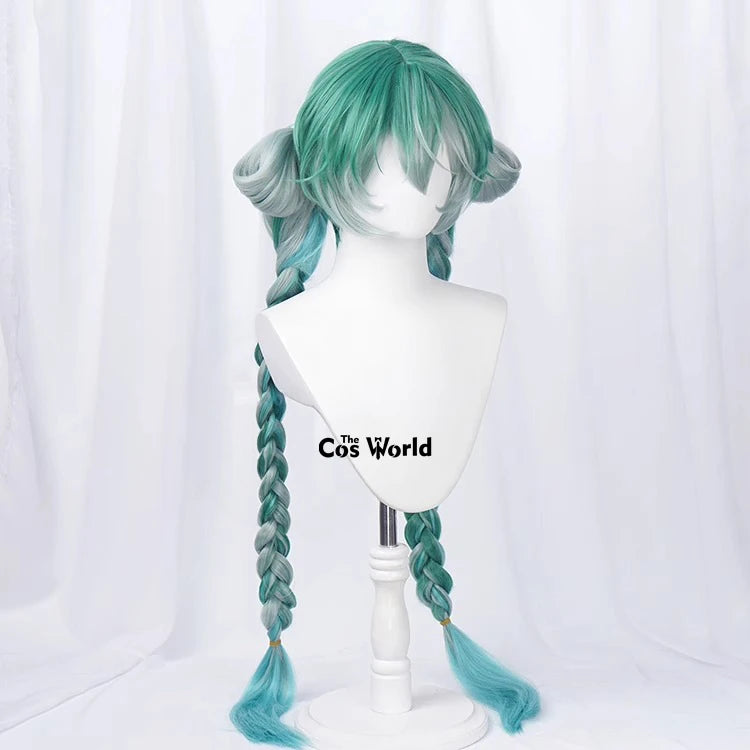 VOCALOID Miku Zombie 80cm Long Straight Halloween Anime Cosplay Wigs Synthetic Hair + Wig Cap