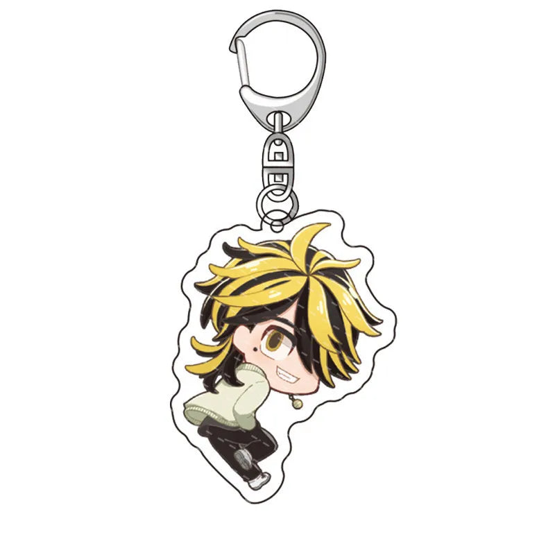 Tokyo Avengers Cosplay Anime Keychain Tokyo Revengers Q Version Manjiro Ken Takemichi Hinata Atsushi Chibi Key Chain Ring Props