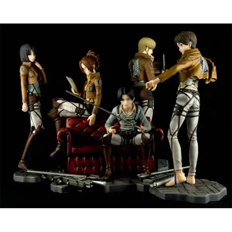 In Stock Original Banpresto Ichiban Attack On Titan Eren Hange Levi Mike Mikasa A Set Action Model Figures Toys