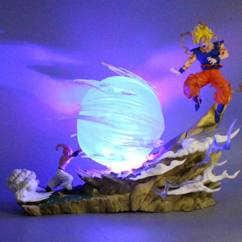 Dragon Ball Z 22cm Anime Figure Son Goku Vs Buu Battle Goku Figures Gk Figurine Model Pvc Statue Collectible Decoration Doll Toy