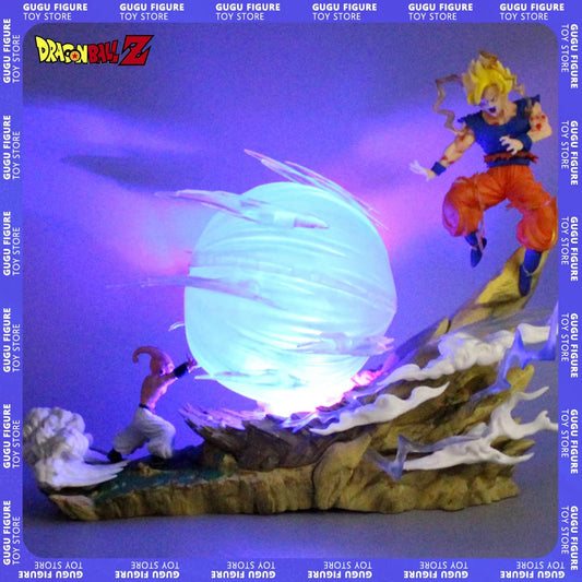 22cm Dragon Ball Z Anime Figure Son Goku Vs Buu Battle Goku Figure Gk Figurine Model Pvc Statue Collectible Decoration Doll Toy