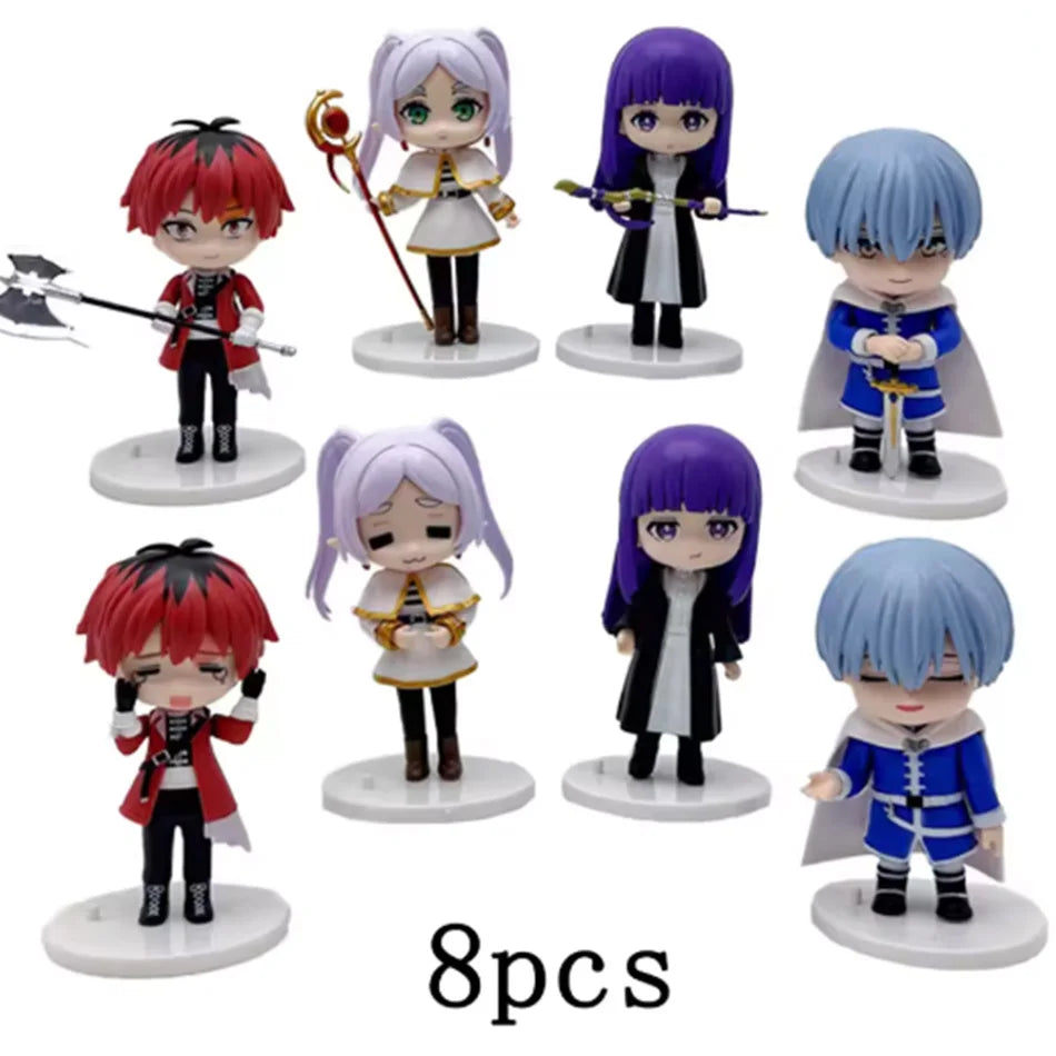 8 Uds Frieren: Beyond Journey's End figura de Anime sentado helecho figuras de acción Frieren Noodle Stopper figura colección mo