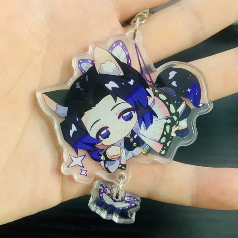 Demon Slayer Kimetsu no Yaiba Acrylic Keychain Daki Kanroji Mitsuri Cosplay Figure Bag Car Accessories Pendant Key Ring Fan Gift