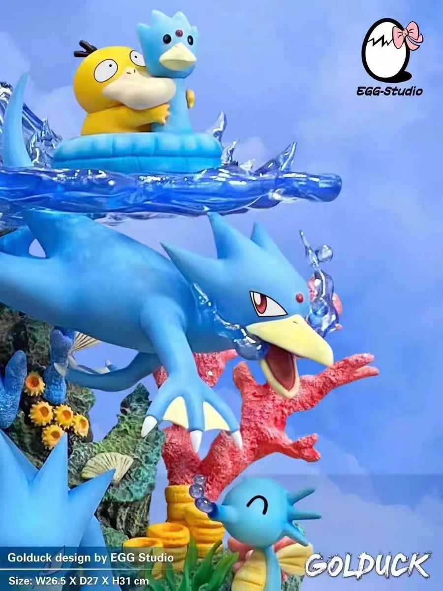 100% Original Anime Pokémon Koda Duck & Koda Duck Swimming Circle Koda Duck Character Statue