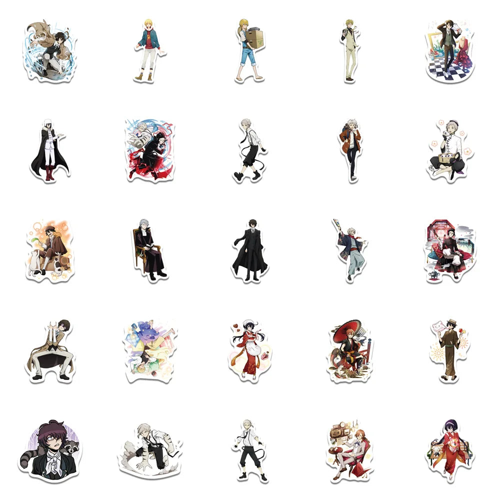 10/30/50PCS Anime Bungo Stray Dogs Characters Dazai Cute Stickers for Luggage Laptop IPad Gift Waterproof Stickers Wholesale