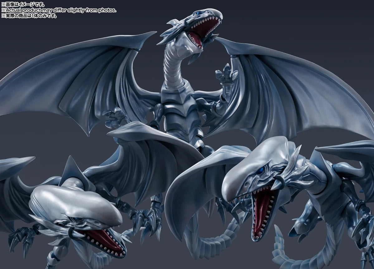 In Stock S.H.MonsterArts Blue-Eyes White Dragon Original Anime PVC Action Figure Toys for Children SHM Collector