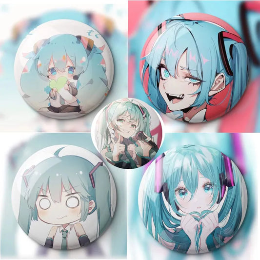 Hatsune Miku Anime Figure Brooches Badge Piapro Vocaloid Brooch Anime Figure Badge for Girls Boys Periphery Accessories Toy Gift