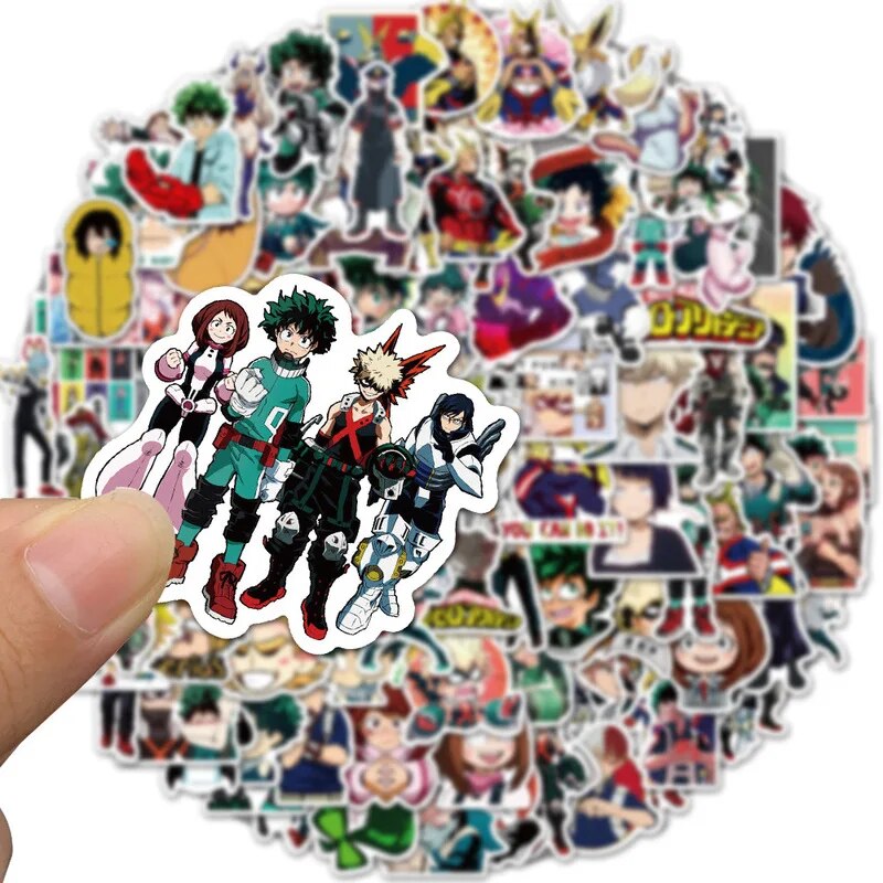 10/50/100 Uds Japón Anime mi héroe Academia pegatinas Graffiti portátil teléfono equipaje héroe Academia personaje calcomanías impermeables niños