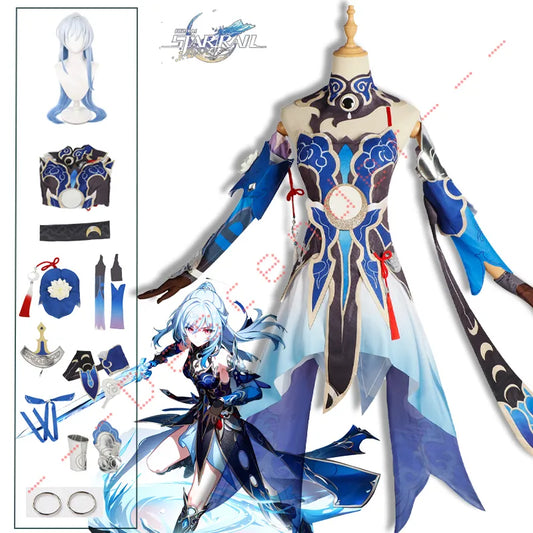 Jingliu Cosplay Honkai Star Rail Game Costume Full Set Dress Outfit Uniform The Xianzhou Luofu Honkai Impact Cosplay