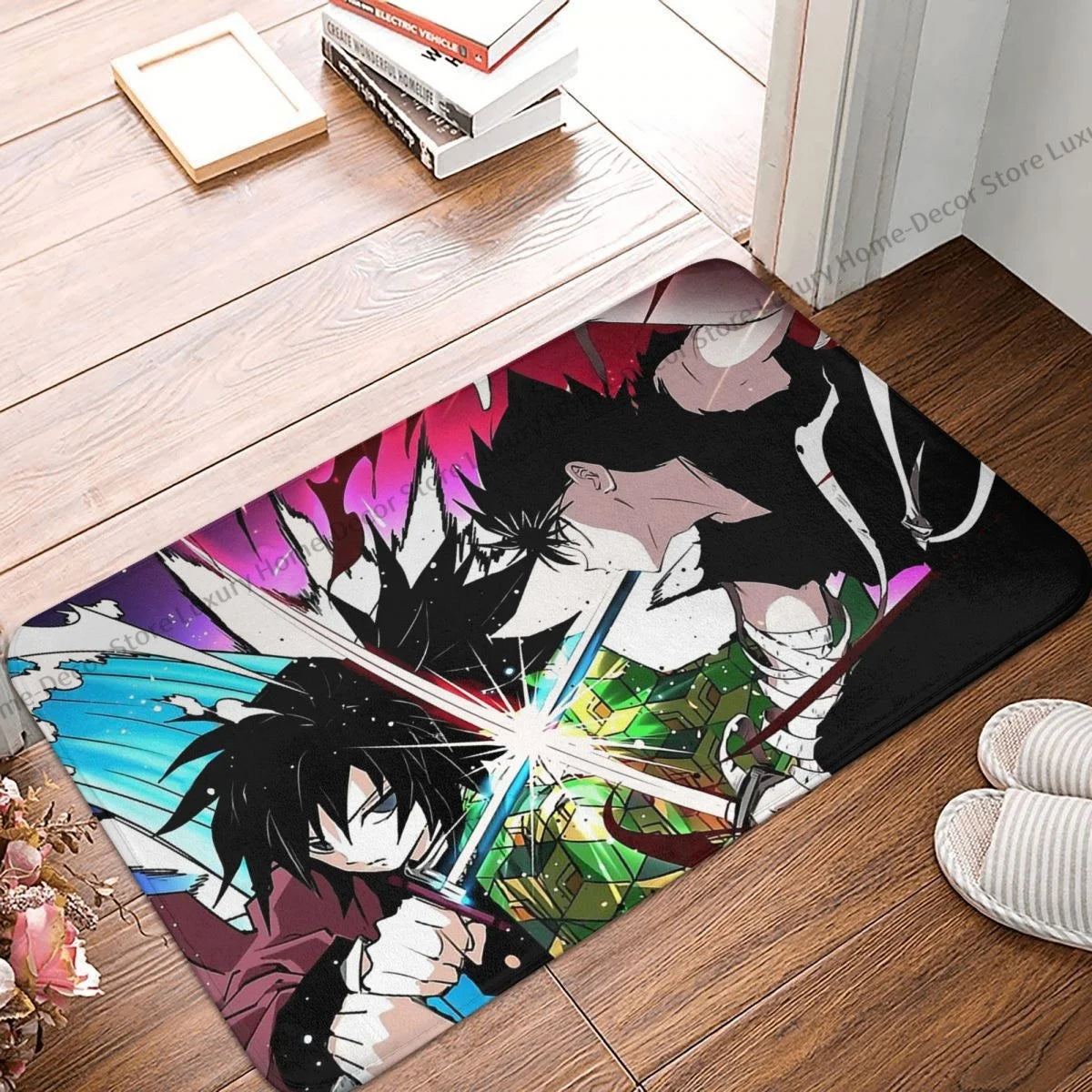 YU YU HAKUSHO Non-slip Doormat Hiei Bath Kitchen Mat Prayer Carpet Flannel Pattern Decor