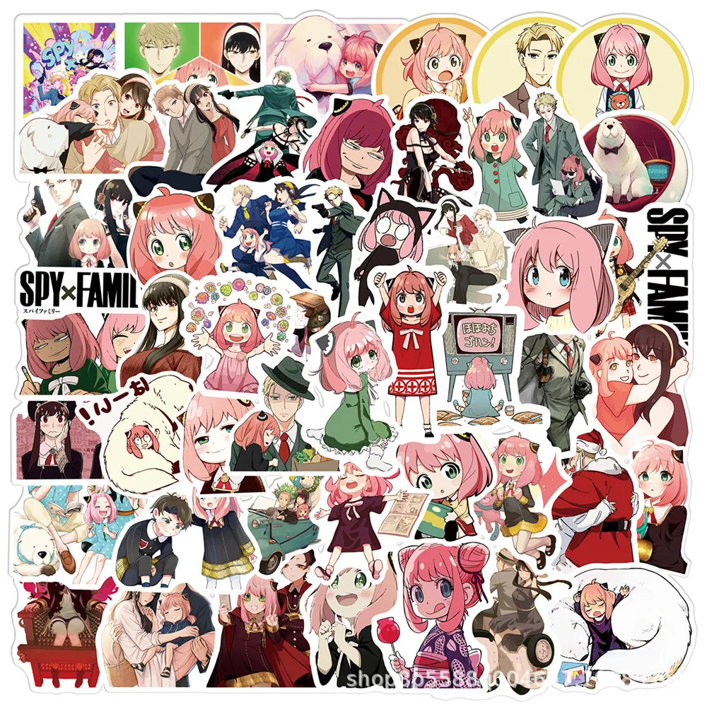 10/30/50PCS New SPY×FAMILY Japan Anime Cute Anya Sticker Luggage  Laptop IPad Gift Mobile Phone Waterproof PVC Sticker Wholesale