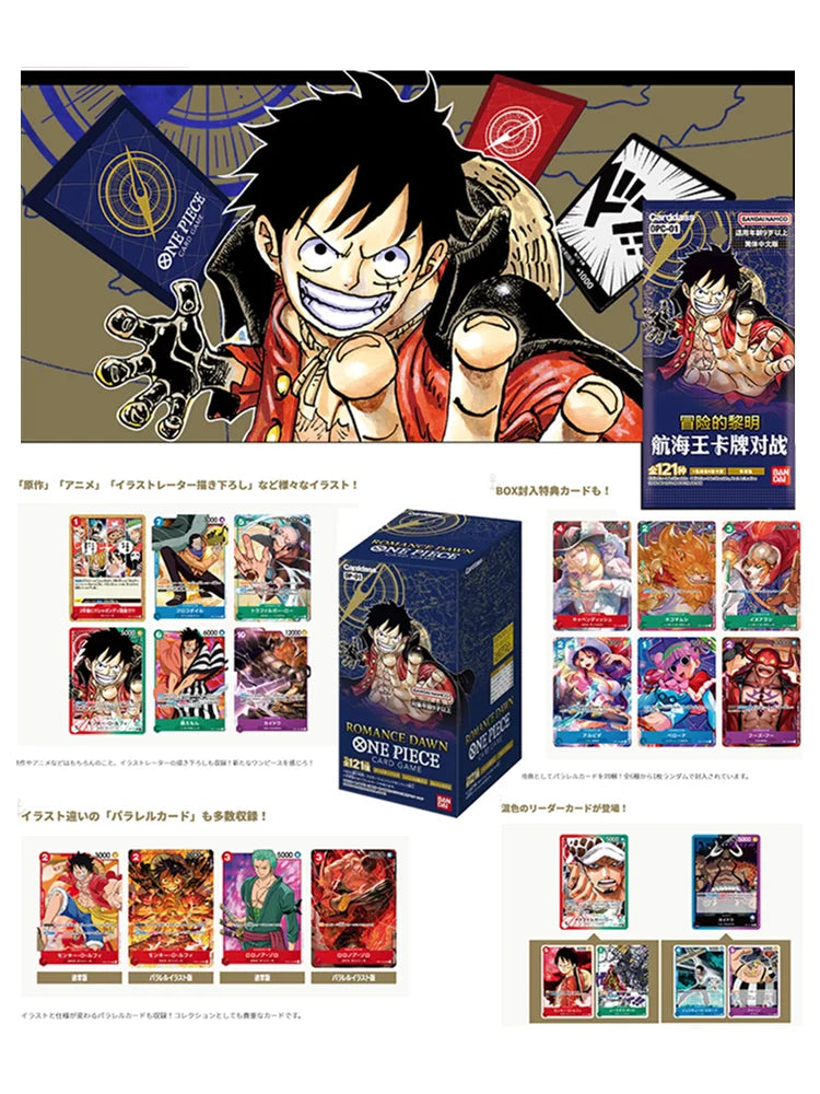 Original Bandai One Piece Cards Game Opcg-05 Trading Booster Box Rare Cards Anime Japanese Opcg-01 02 03 04 TCG Collector Gift