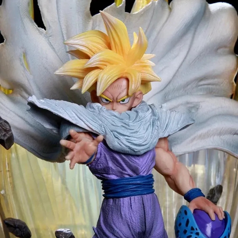 Anime Dragon Ball Son Gohan Figure Super Saiyan Figurine Gohan Gk 42CM with Light PVC Action Figures Collection Model Toys Gifts