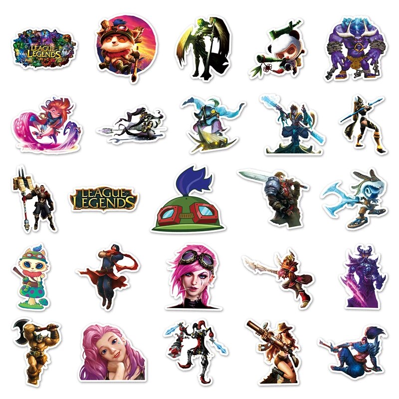 Cartoon Anime Kawaii League of Legends Stickers for Laptop Suitcase Stationery Waterproof Decals Album Kids Toys Birthday Gifts