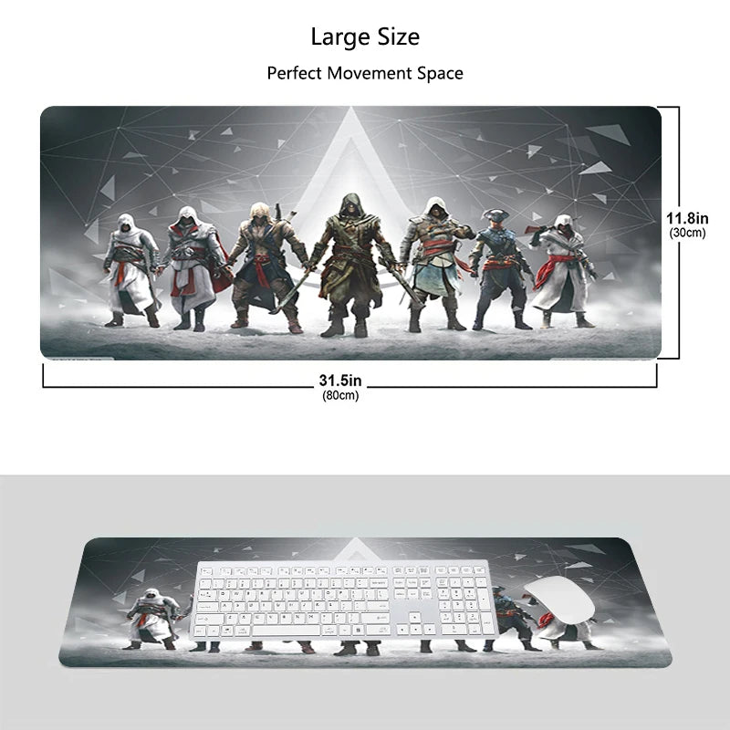 Anime Mouse Pad A-Assassin's Creed Mousepad Gamer Gaming Accessories Pc Cabinet Carpet Office Computer Desk Mat Keyboard Mats