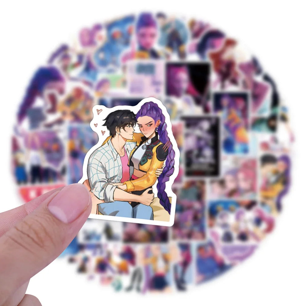 55PCS KPop Demon Hunters Animation Waterproof Cartoon Comedy Comics Stickers Decoration  DIY Notebook Mobile Water Cup Kids Toys
