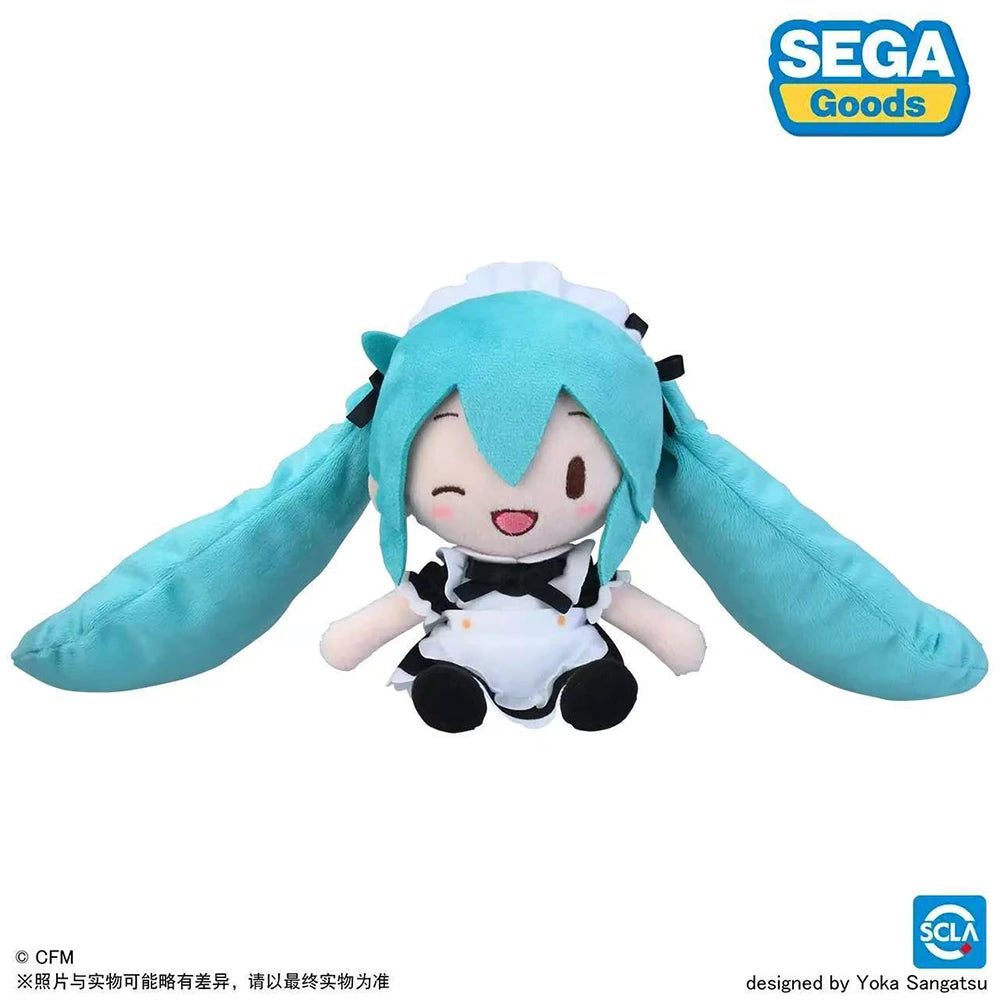 IN Stock Original Genuine SEGA VOCALOID Hatsune Miku MEIKO KAITO Maid Mini Plush Toys Doll Cartoon Collectible Model 16CM