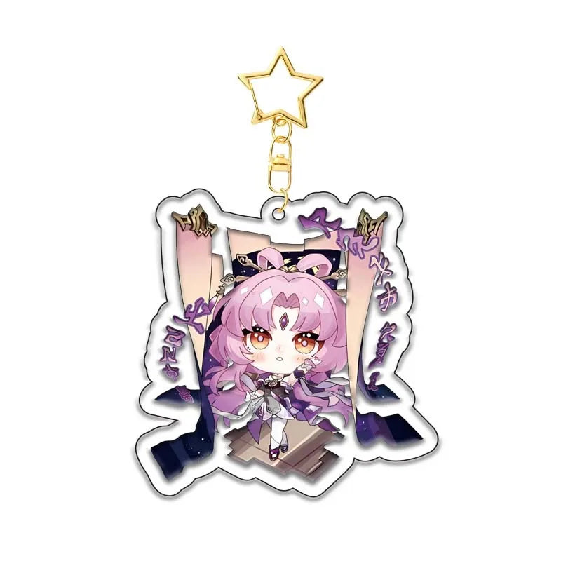 Anime Figure Honkai: Star Rail Acrylic key chain pendant game double-sided star chain fans' gift key ring