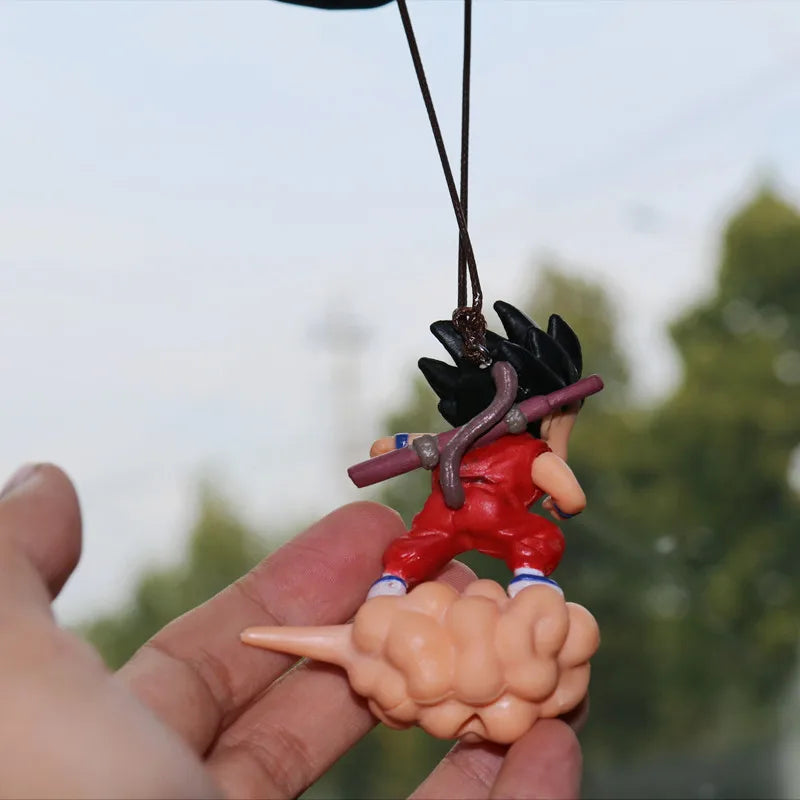 Anime Dragon Ball Figures Kawaii Son Goku Auto Rearview Mirror Hanging Pendant Cute PVC Model Decor Car Ornaments Accessories