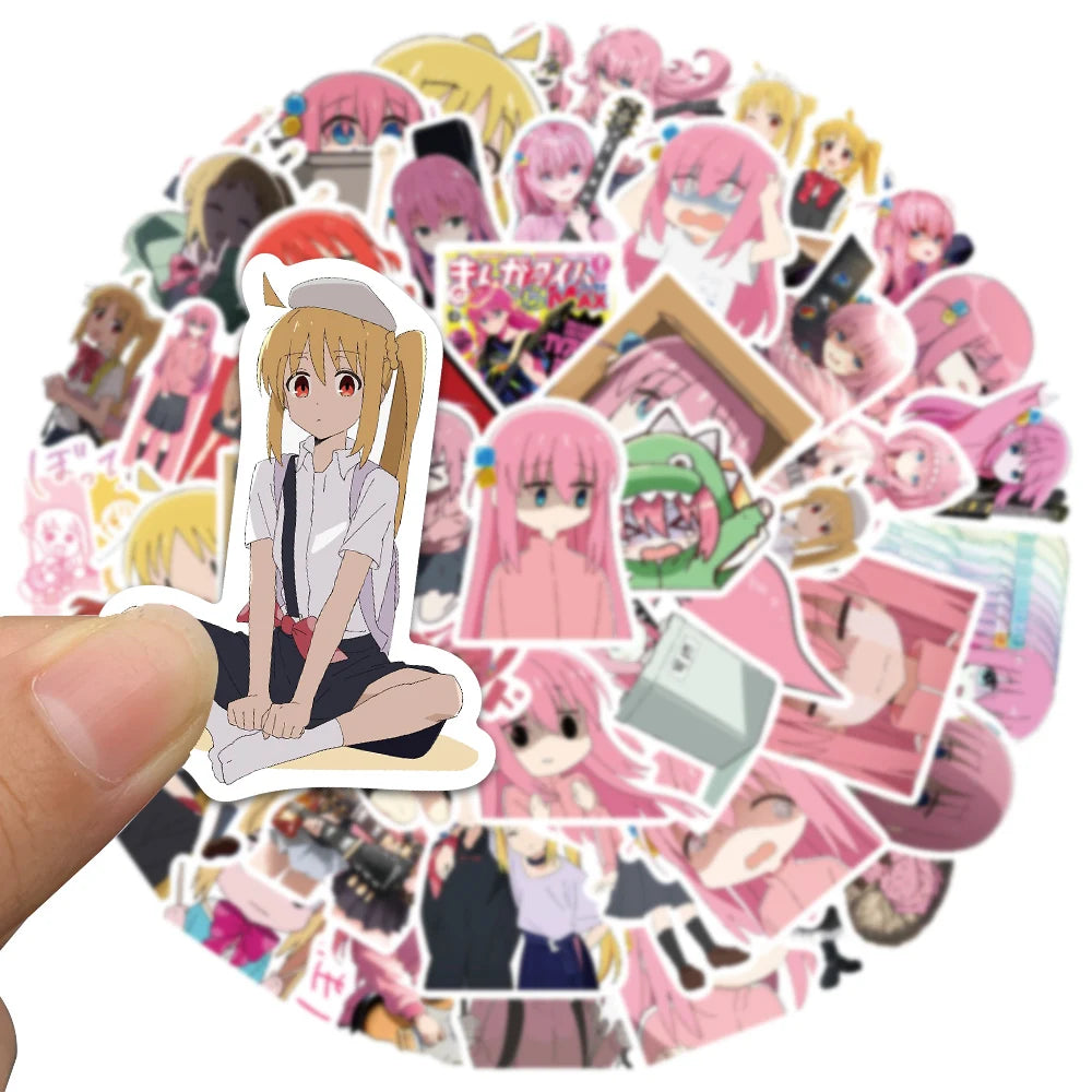 10/50pcs Anime Bocchi the Rock Pink Girl Sticker Motorcycle Car Bottle Phone Luggage Guitar Skateboard Laptop Graffiti Stickers