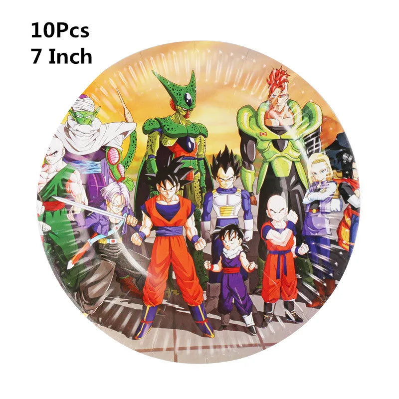 Game Anime Kid Birthday Party Supplies DragonBall Goku Paper Tableware Cup Plate Napkin Baby Shower Balloon DIY Party Decoration