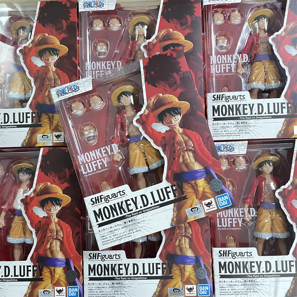 In Stock One Piece Luffy S.H.Figuarts Anime Original Monkey D Luffy PVC Action Figures The Raid on Onigashima Toys for Children