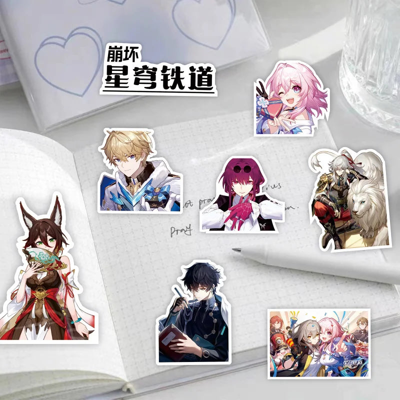 10/68Pcs Game Honkai: Star Rail Stickers Cartoon Anime Decals Decoration Toy DIY Scrapbook Fridge Skateboard Car Cute Sticker