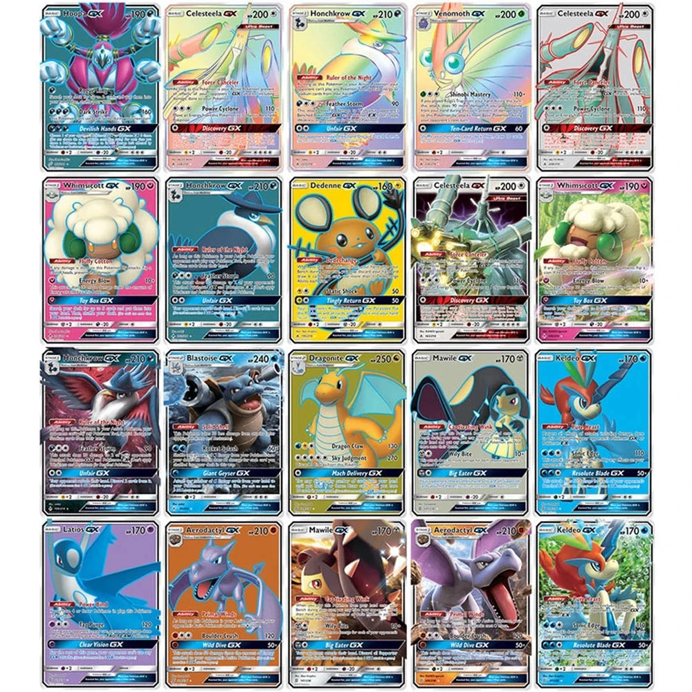 English Language Version Pokemon Cards 50-100Pcs Pokemon Cartas 100 V MAX 100 GX Children Battle Game Tag Team Shining Vmax TOMY