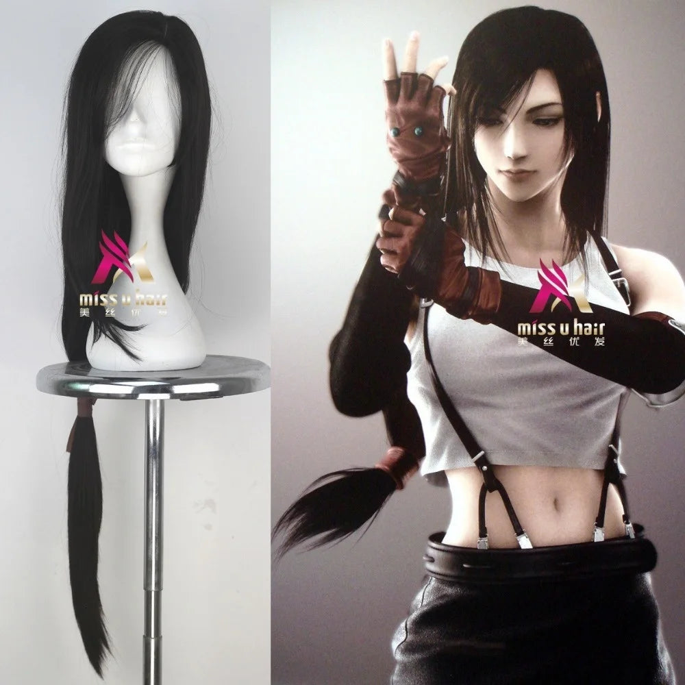 new Final Fantasy Noctis Lucis Caelum Wig Tifa.Lockhart Heat Resistant Synthetic Hair Cosplay Wigs For Adult Men Women +wig cap