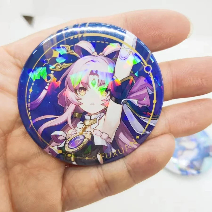 58mm Game Honkai Star Rail Brooch Pins Anime Badge Cosplay DR Ratio Argenti Himeko Accessories Clothes Backpack Decoration Gifts