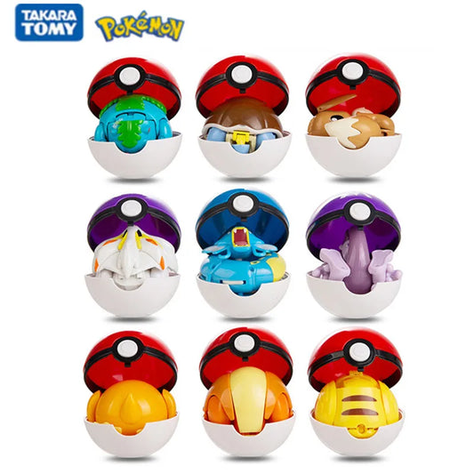 Genuine Pokemon Action Morphing 9 Styles  Pokeball Pikachu Anime Figures Model Kawaii Birthday GIfts Bulk Buy Doll Toys of Kids