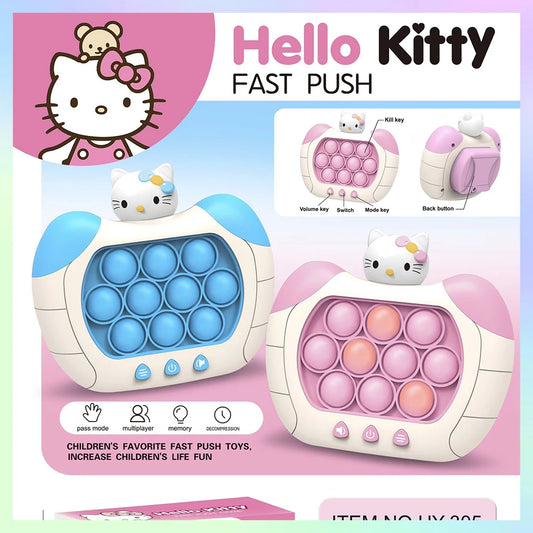 Anime Sanrio Quick Push Game Machine Hellokitty Cinnamoroll Kuromi Decompress Educational Toy Kid Creative Puzzle Game Xmas Gift