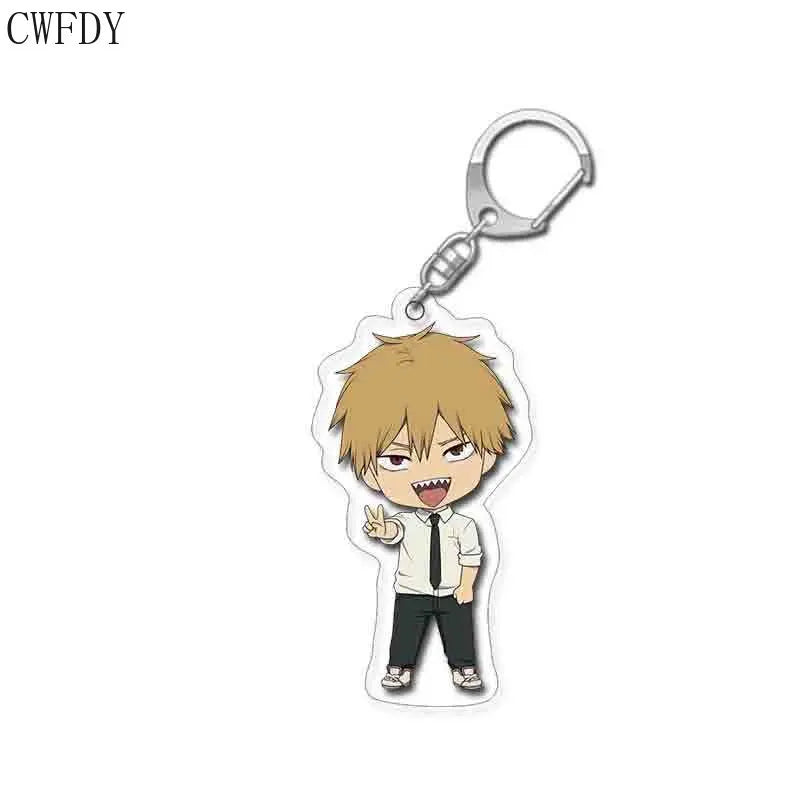 Chainsaw Man Cosplay Keychain Cartoon Denji Power Hayakawa Aki Transparent PVC Double Sided Key Chain For Friends Christmas Gift