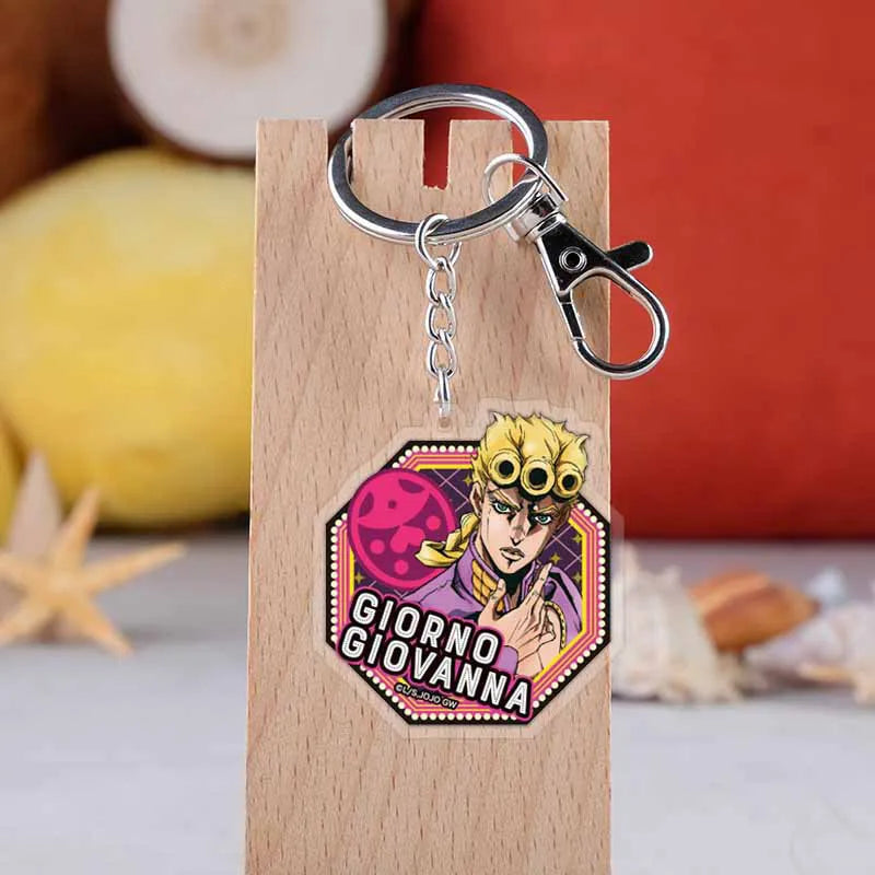 Anime JOJO Bizarre Adventure Acrylic Keychain Cartoon Figure Pendent Keyring Collection Gift