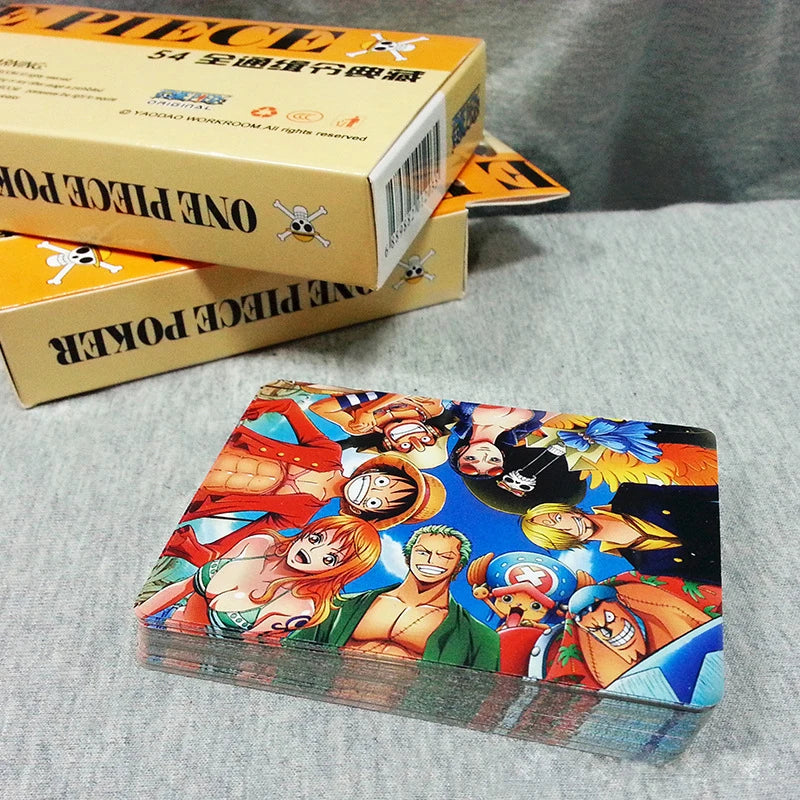 54Pcs/set One Piece Figures Collection Monkey D. Luffy Poker Card & Roronoa Zoro Playing Cards Color Box Packing Kid Gift Toy