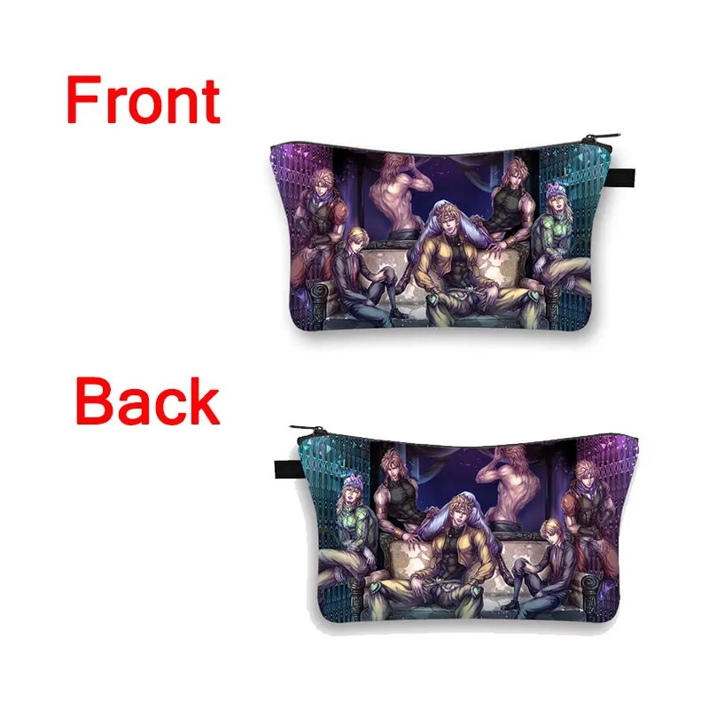 Anime Jojo Bizarre Adventure Cosmetic Bag Cartoon Killer Queen Makeup Beauty Bags Girls Clutch Cosmetic Case Ladies Lipstick Bag