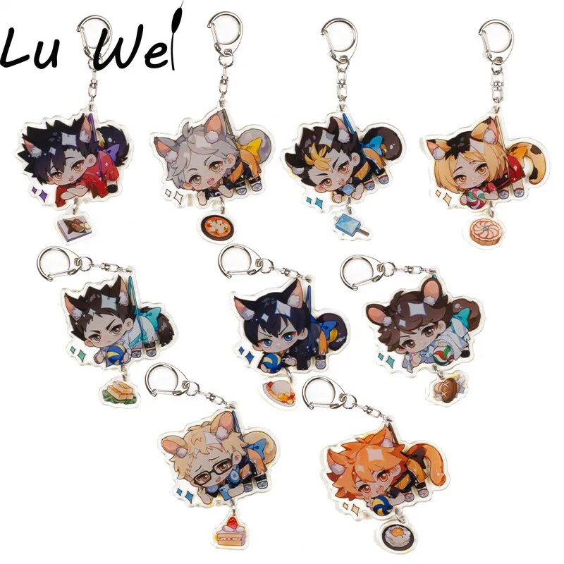 Llavero anime haikyuu!! Hinata Shoyo Kageyama Tobio colgante Animal capa intermedia llavero accesorios lindo bolso colgante llavero