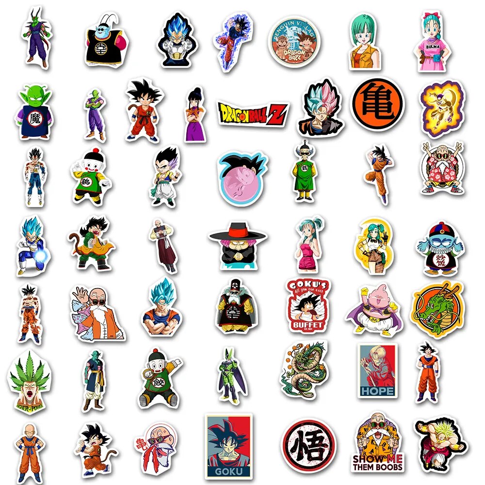 10/30/50/100PCS Anime Dragon Ball Cartoon Stickers Laptop Phone Snowboard Luggage Fridge DIY Decal Kid Toy Graffiti Sticker Gift