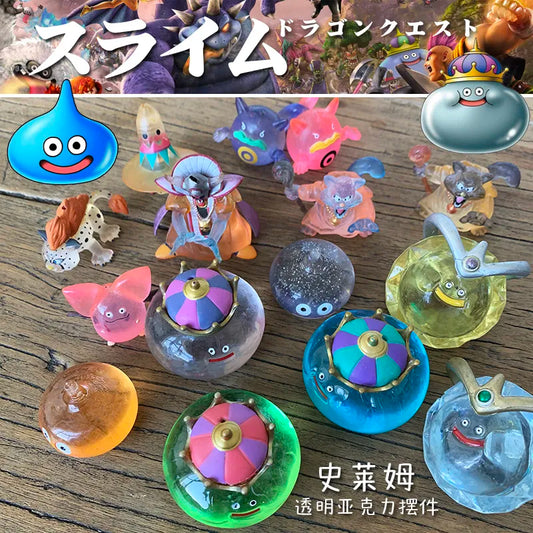 SQEX  Model Toys Japanses Genuine Bulk Dragon Quest King Slime Dragon Ball Acrylic Ornaments Collection Anime Figure for Kids