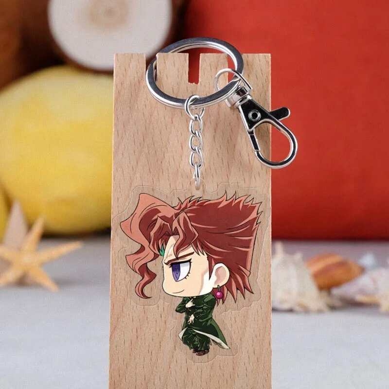 Anime JOJO Bizarre Adventure Keychain Cartoon Figure Acrylic Pendent Keyring