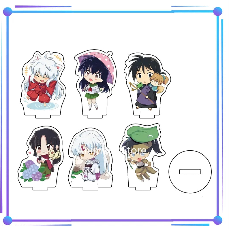 Anime Inuyasha Mini Figure Doll Kagome Sesshoumaru Naraku Miroku Kikyo Small Acrylic Figura Stand Model Cosplay Toy for Gift